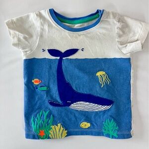 Mini Boden Whale Appliqué Top - Size 12-18 months